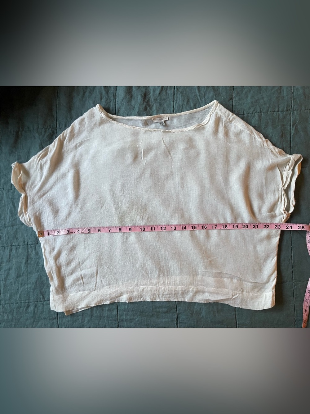Écote- Boxy, Gauzy  Crop Top - Cream - S